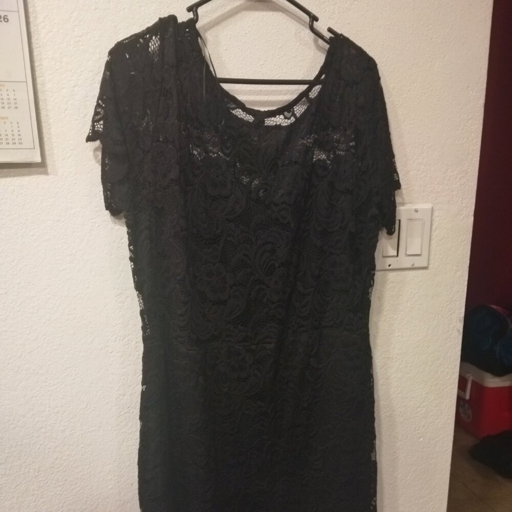 Plus size black cocktail dress